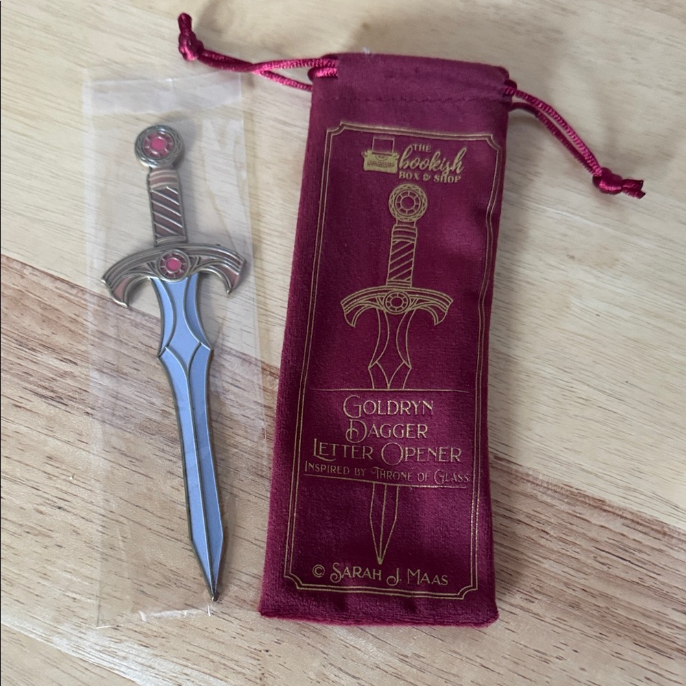 Bookish Box Goldryn Dagger Letter Opener - Silver and Red
